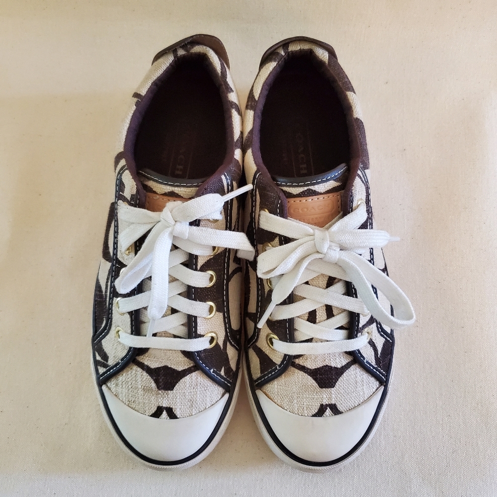 Coach Barrett Canvas Leather Sneakers 8M